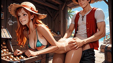 NAMI SANJI Y LUFFY VARADOS EN UNA ISLA MUY CALIENTE - AUDIO EN ESPAÑOL- IA PORN -NAMI SANJI AND LUFFY stranded on a very hot island