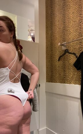 Trying on clothes  I bought everything EXCEPT the dresses and pants.