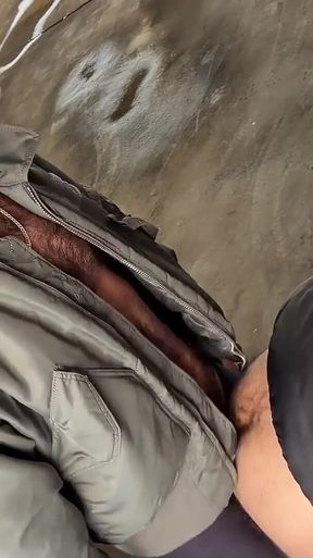 Young Arab Cocksucker Takes Massive White Dick in Parking Lot - 2