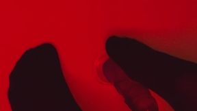 Devilish sock footjob