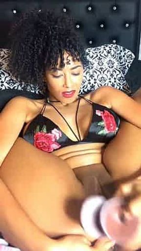 hot ebony milf fucking her pussy with a dildo