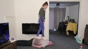 New Girl Trampling In Sneakers