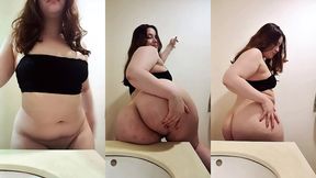 nicole teases her fat ass in the bathroom