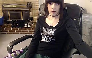 Cute amethyst strokes her cock