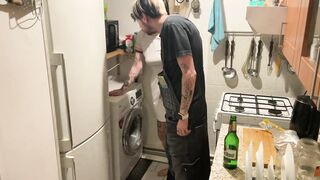 Innocent Girl Gets Fucked by Stranger while she is STUCK in the Washing Machine