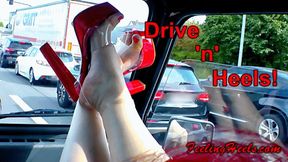 Drive 'n' Heels! - starring Nancy Heely - Episode 1 - Part 1 - High Heels Toe Wiggling Blowjob while Driving - FHD