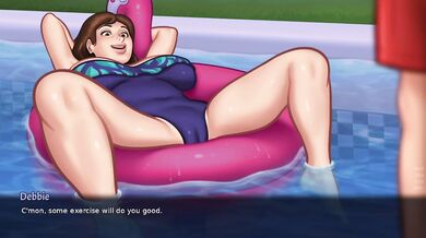Debbie’s poolside pussy creampie in Summertime Saga
