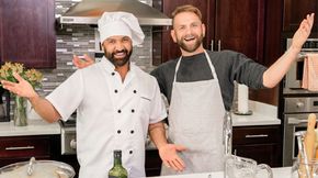 Stuffing raw poultry with chef