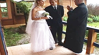 Tranny bride ends the TS wedding ceremony with big and hard surprise deep in the groom's ass