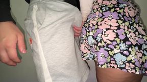 A Stranger Touches a Stranger's Skirt with His Dick and She Likes It