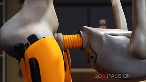 Sex Robot Face Fucks A Female Alien In The Sci-fi Lab