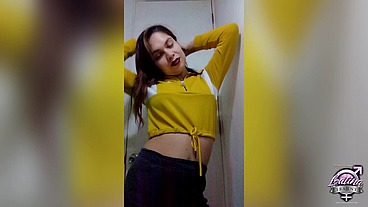 Amber Allison 19 y.o. transgender girl masturbating her sick and cum drops of semen