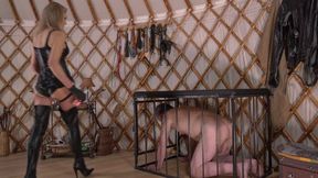Lady Dark Angel - With her big red cock the lady takes her slut when she chooses