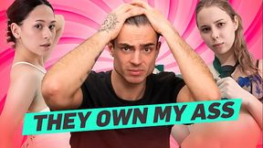 VIP4K. 2 Russian NYMPHOMANIACS giving a dude a proper all the way licking