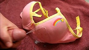 Neighbor teen`s rainbow bra