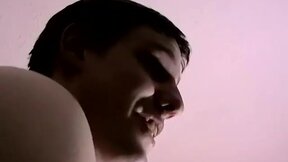 Lustful amateur dude jerks his massive prick & receives a head