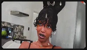 Ebony Teen Sammy Dollhouse Rides White Cock