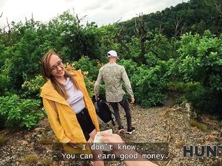 HUNT4K. Met a in nature's garb stranger with worthy breasts in the forest