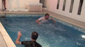 Exquisite British ebony pornstar takes two white dongs