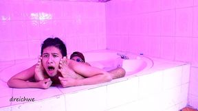 feet in the jacuzzi