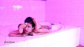 feet in the jacuzzi
