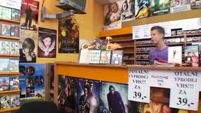 German Granny Sucks and Fucks Younger Stud in Shop