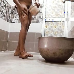 Desi Boy Bathroom Shower Enjoy Masturbation and Ass Fingring