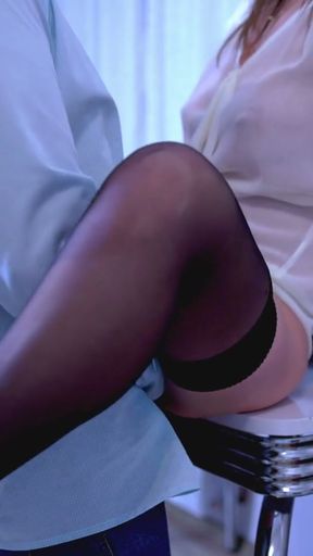 A work accident become a scene sex at the office. Quick fuck boss and secretary , he cum twice in her pussy   Clip 1