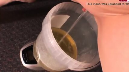 Girl peeing about 2 liters of urine
