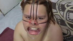 Amateur chubby girlfriend gets bound and face-fucked in homemade POV vid