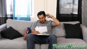 Tiny girl sucking stepdad's cock&#x1F32D; and swallowing his load