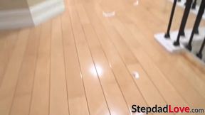 Young pussy shaved and fucked by stepdad with a camera