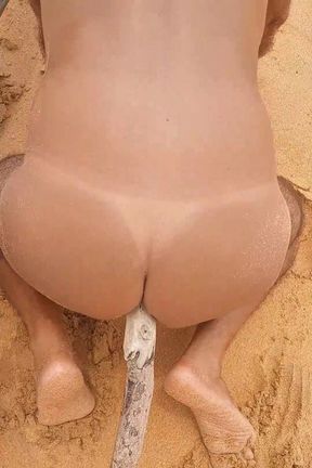 Horny Ladysilva Sticking a Cock in Your Ass on the Beach