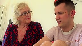 Busty 66yo Gilf Mrs. Claire Catches Her Stepsons Friend In Her Bed