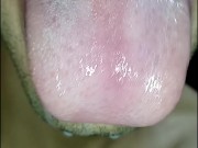 correte en mi boca, juego con tu semen, y me lo trago, primer plano, gay travieso, lengua, sloopy
