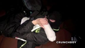 sneaker and humliation in latex and sneaker outfit