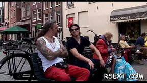 Lustful dude gets out and explores amsterdam redlight district