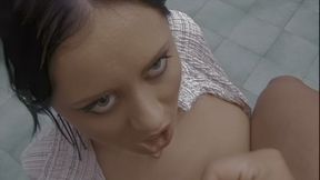 This Slut Washes the Man's Cock Well Before Taking It in the Ass