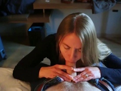Blonde Girl Drains Cock - Amateur POV Blowjob