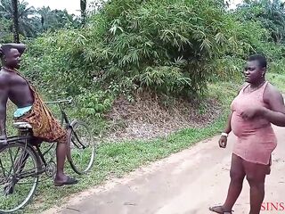 Overweight, Afro woman is about to get screwed in the nature, until this babe gets absolutely gratified