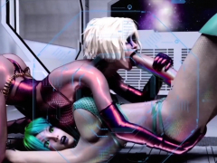 3d Animation Futanari Threesome In A Space Station