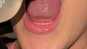 Swallowing water with my mouth open