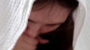 Lustful MILF blows her stepson's cock to wake him up in the morning