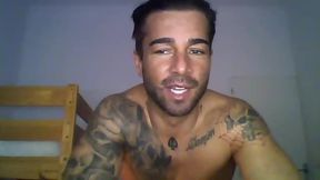 Tattooed Model Mike Plays with His Dick