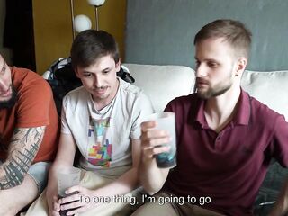 Tiny french floozy sucks shlong in the kitchen and asks for a group sex - Cuckhold