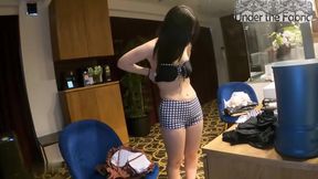 White Bikini Pool Debut Private Luxury Suite Two Rounds Swallowing and Raw Creampie Fantasy