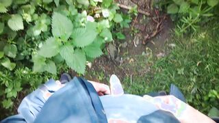 Peeing in Public. Had to take a urinate while out ambling the mutt.