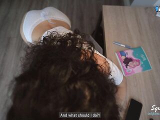 Hawt little slut gets a coarse manners lesson from her English coach