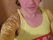 Athletic Jets Fan Troy Tires of His Thong & Gear to Reveal...