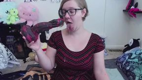 Dildo spit play all over dress